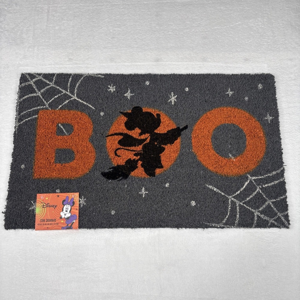 Disney Minnie Mouse Witch BOO Outdoor Coir Halloween Welcome Doormat 18"x30"